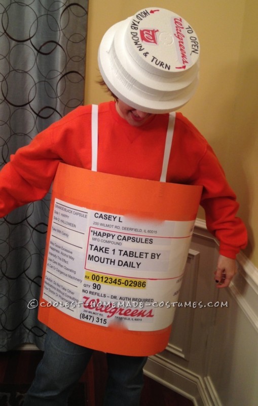 Original Homemade Prescription Bottle Costume