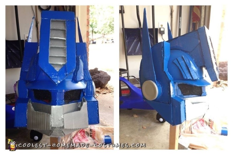 Custom Cardboard Box Optimus Prime Transformer Costume