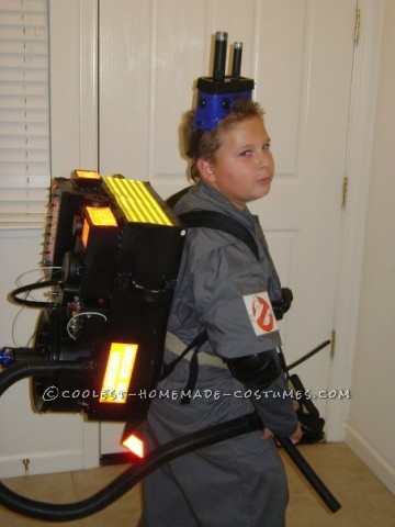 Great Ghostbuster Costume Made From Things Around the House