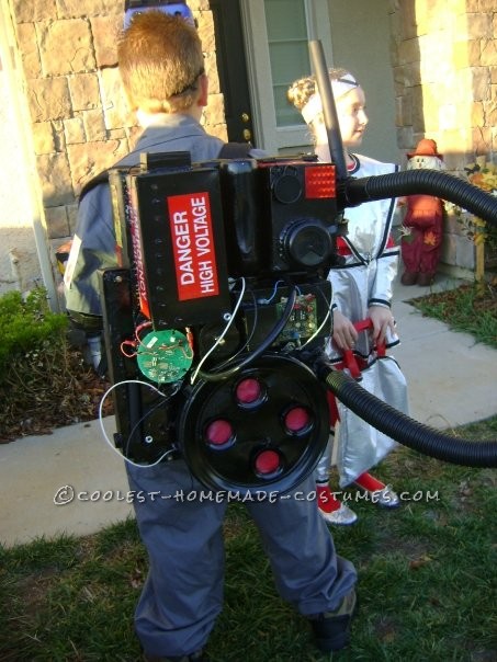 Great Ghostbuster Costume Made From Things Around the House