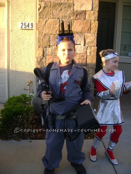 Great Ghostbuster Costume Made From Things Around the House