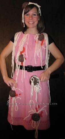 Yummy Spaghetti and Meatballs Costume for an Adult