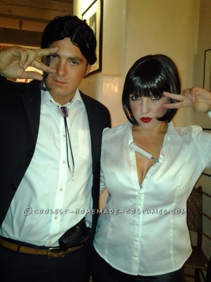 Cool Couples Costume Mia Wallace And Vince Vega From Pulp Fiction