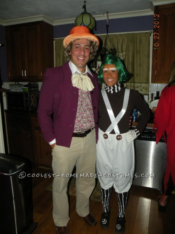 Great Homemade Halloween Couples Costume: Willy Wonka and Oompa Loompa