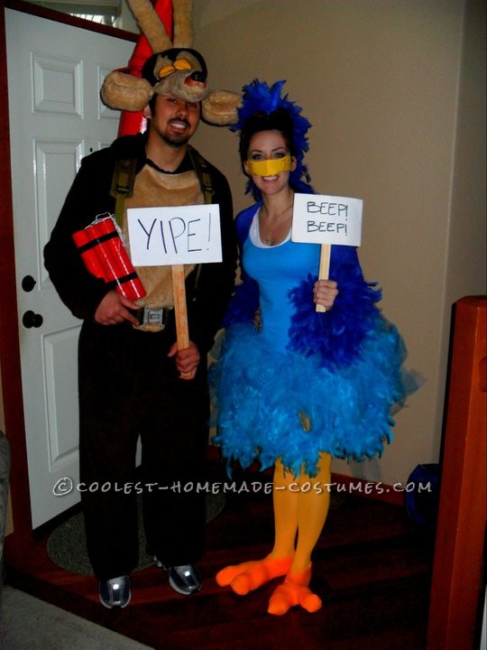 Fun Wile E. Coyote and Roadrunner Couples Costume