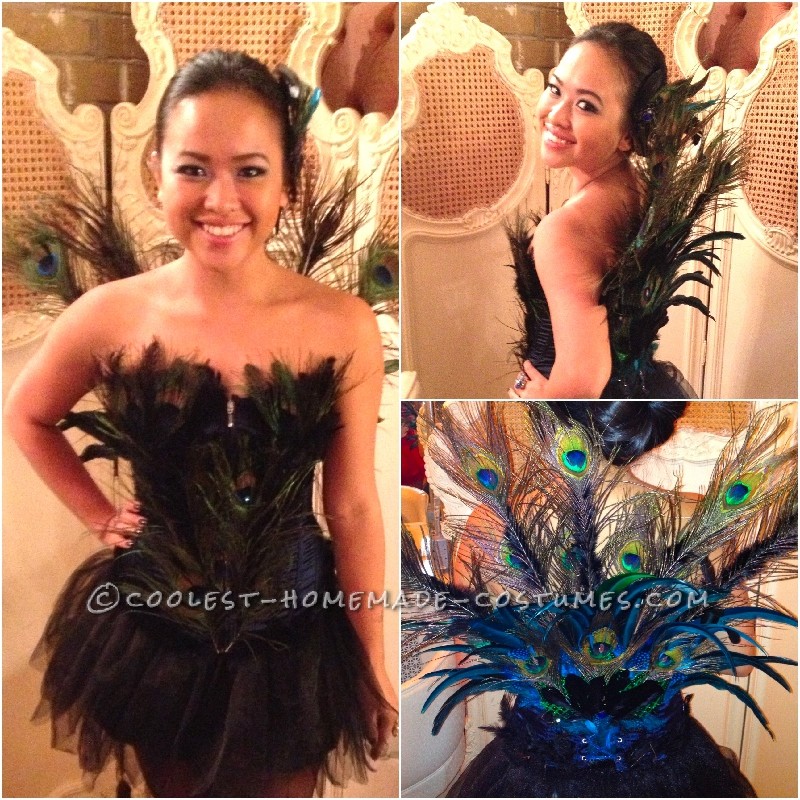 Woman's Homemade Peacock Costume