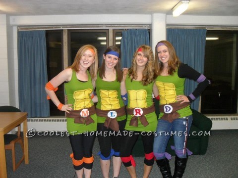 Fun and Easy Teenage Mutant Ninja Turtles Girls Group Halloween Costume