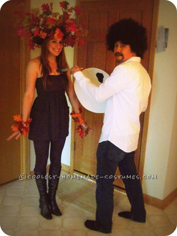 Coolest Bob Ross and Happy Little Tree DIY Couples Costume