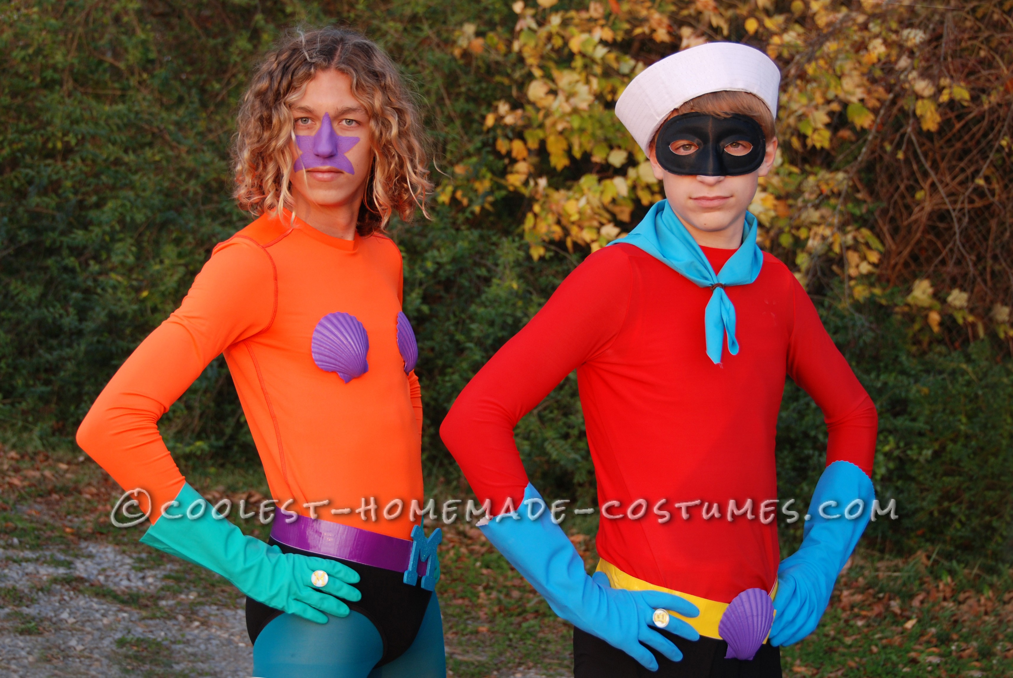 Funny Homemade Couple Costume Mermaid Man And Barnacle Boy Unite