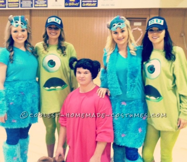 Cool Homemade Group Costume Idea: Monsters Inc. Crew