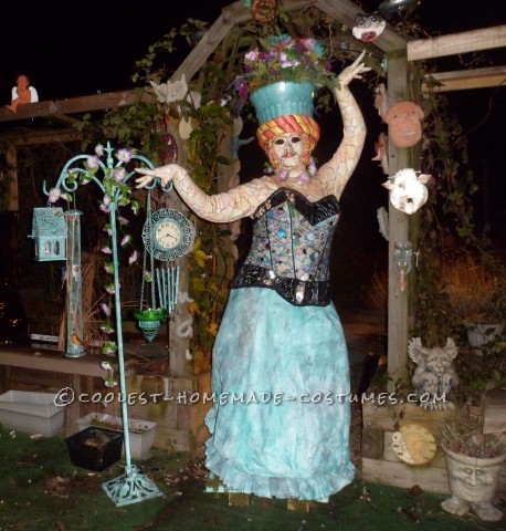 Creative Home Made Garden Mosaic Statue Costume