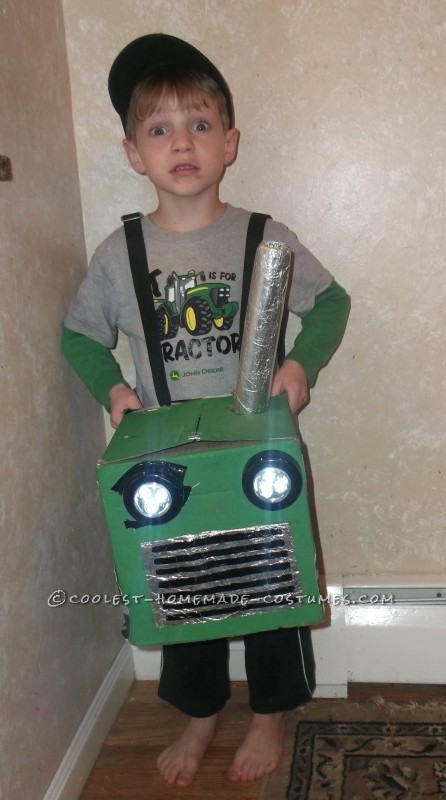 Coolest Homemade Tractor Costume for a Boy