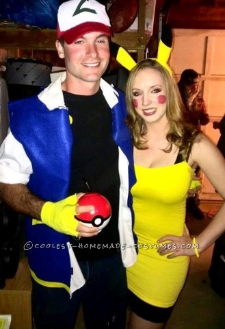 Cute Ash and Pikachu Couple Costume