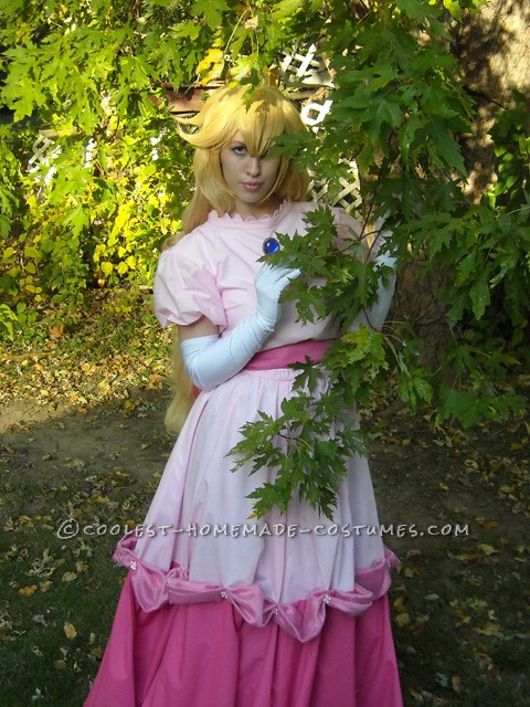 Coolest Homemade Princess Peach Toadstool Costume - All Hand Sewn!