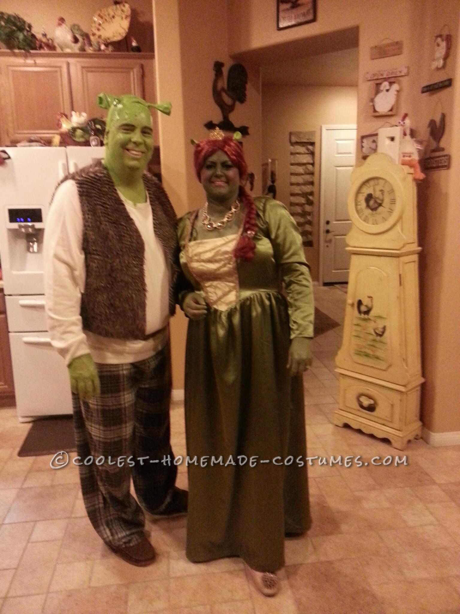 Awesome Homemade Plus-Size Fiona and Shrek Costume