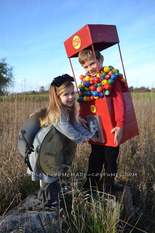 Cool Duo Costume: A Gumball Machine and a Quarter