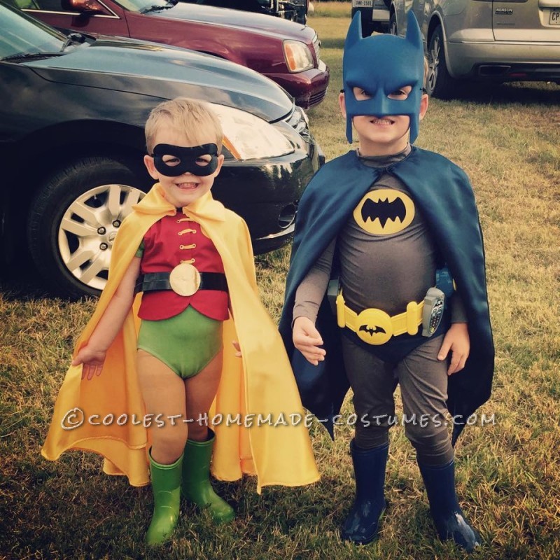 1960s Batman and Robin Child Couple Costumes