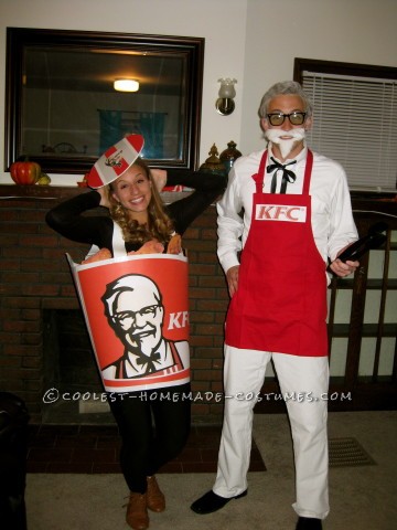 Coolest Colonel Sanders and Bucket of Fried Chicken Couples Costume