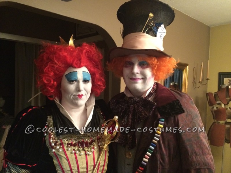 Great Red Queen and Mad Hatter Couple Costume