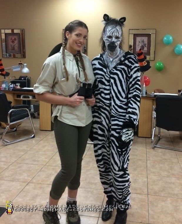 Jungle Love Couple Costume: Zebra and Safari Tour Guide