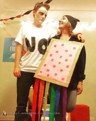 Easy Grumpy Cat vs. Nyan Cat Costume for Couples