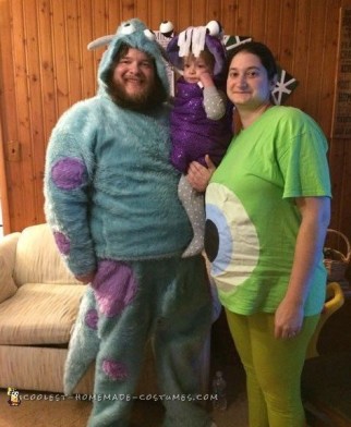 DIY last minute Monsters Inc boo Halloween costumes. - Porsha Carr Blog