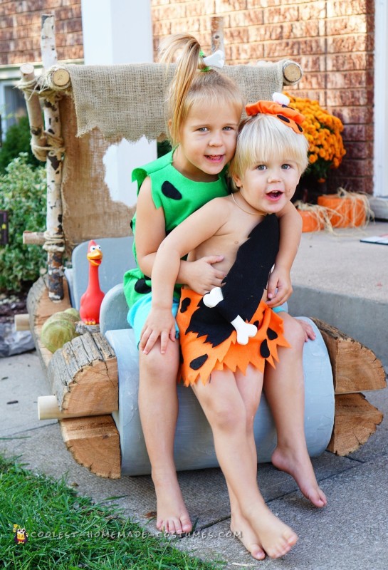 Coolest Flintstones Family and Car Costume