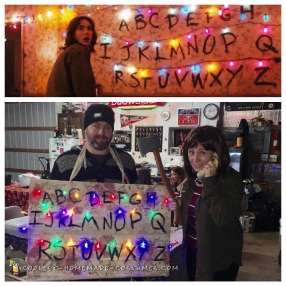 Coolest DIY Netflix Stranger Things Costumes of Joyce Byers and her Wall