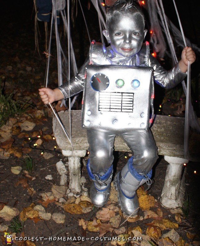 Amazing Homemade Light Up the Night Robot Child Costume