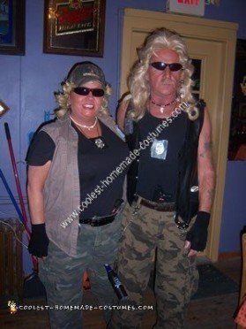 Coolest Homemade Dog the Bounty Hunter and Wife Halloween Costume