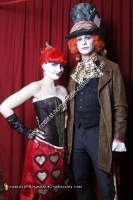 Coolest Homemade Mad Hatter and Queen of Hearts Couple Costume