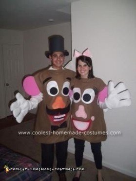 Cool Homemade Mr. and Mrs. Potato Head Couple Costume