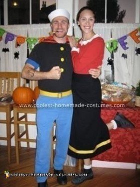 Coolest Homemade Popeye and Olive Oyl Costumes