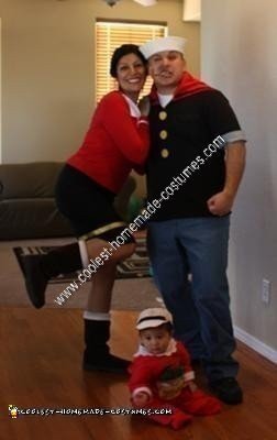 Coolest Homemade Popeye, Olive Oyl, and Sweet Pea Group Costume Ideas