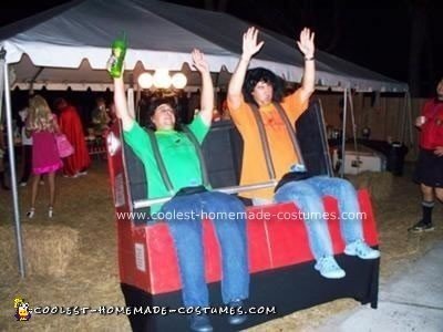 DIY Roller Coaster Costume From Old Moving Boxes