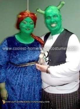 Coolest Homemade Shrek and Princess Fiona Couple Costume