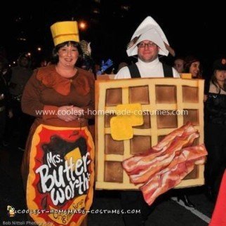 Coolest Mrs. Butterworth and Waffle Couple Costume