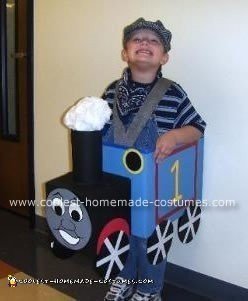 David in his Thomas the Tank Engine Costume