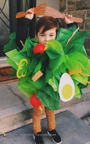 Deliciously Healthy DIY Salad Costume for my Nephew