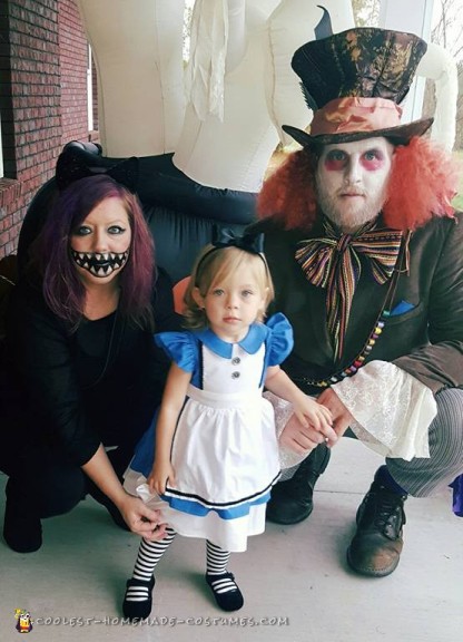 DIY Alice in Wonderland and the Mad Hatter Family Costume