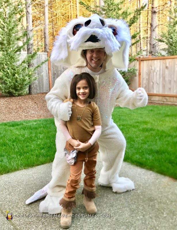 Cool Atreyu and Falkor Dad and Daughter DIY Costume from Nevereding Story