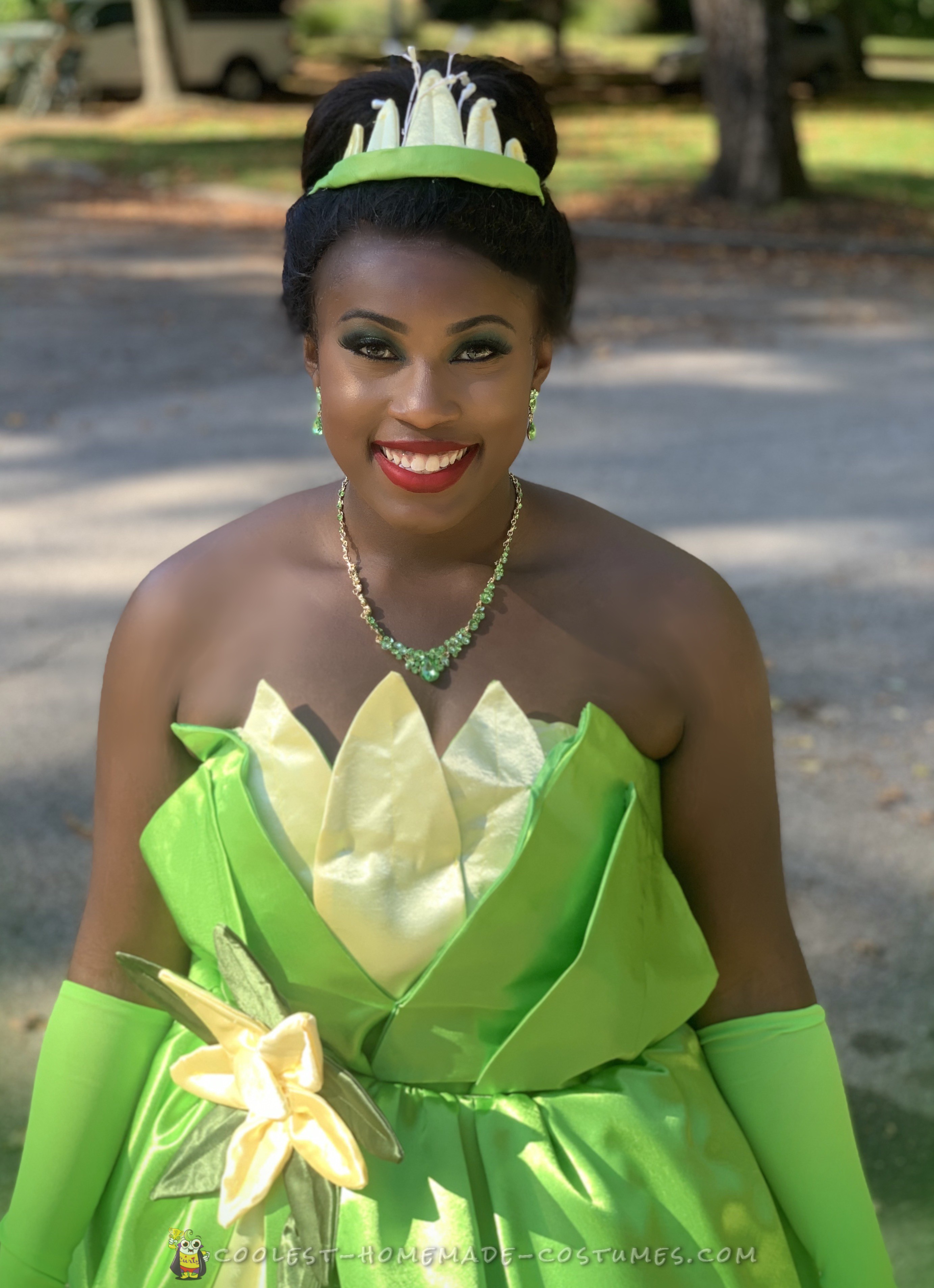 Beautiful Homemade Princess Tiana Costume