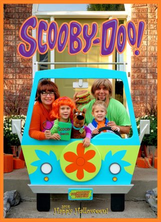 Coolest Scooby Doo Family Costume with Hand Built Mystery Machine!