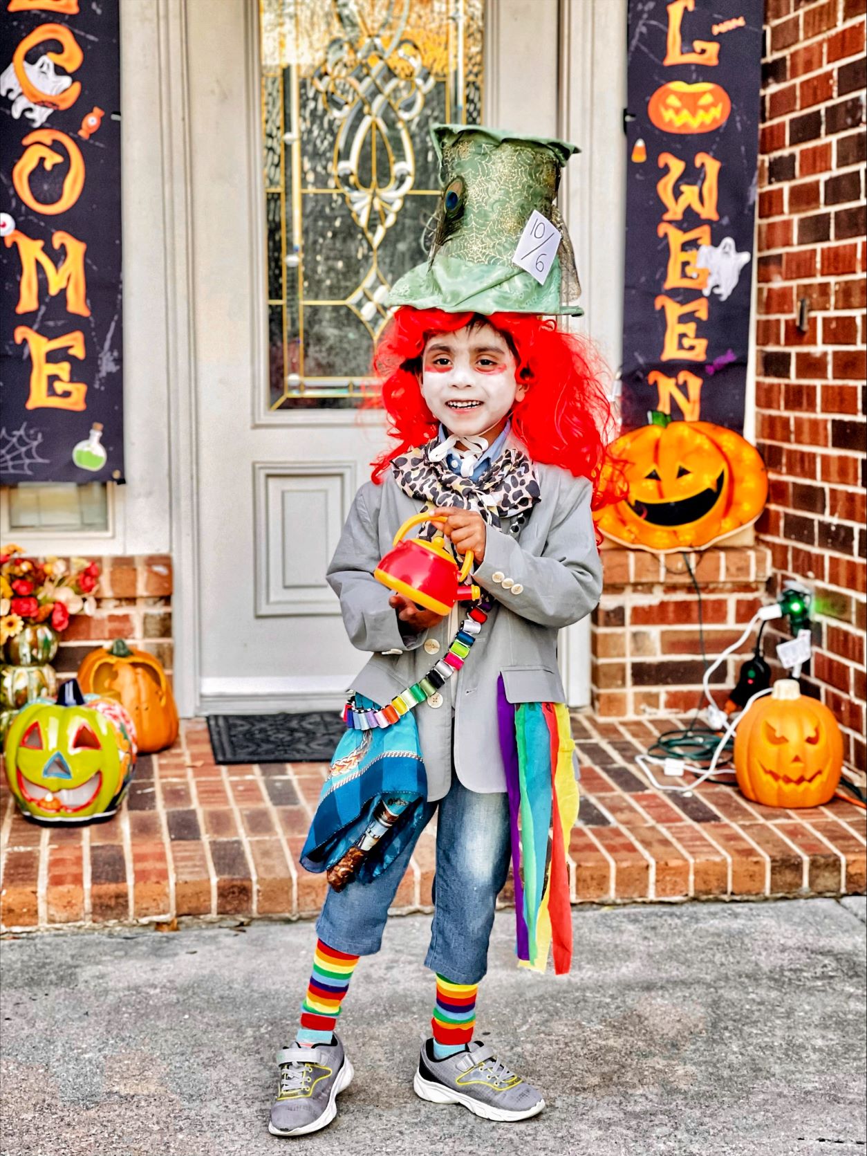 8pc Mad Hatter Halloween Costume Alice in Wonderland Child's XL 14